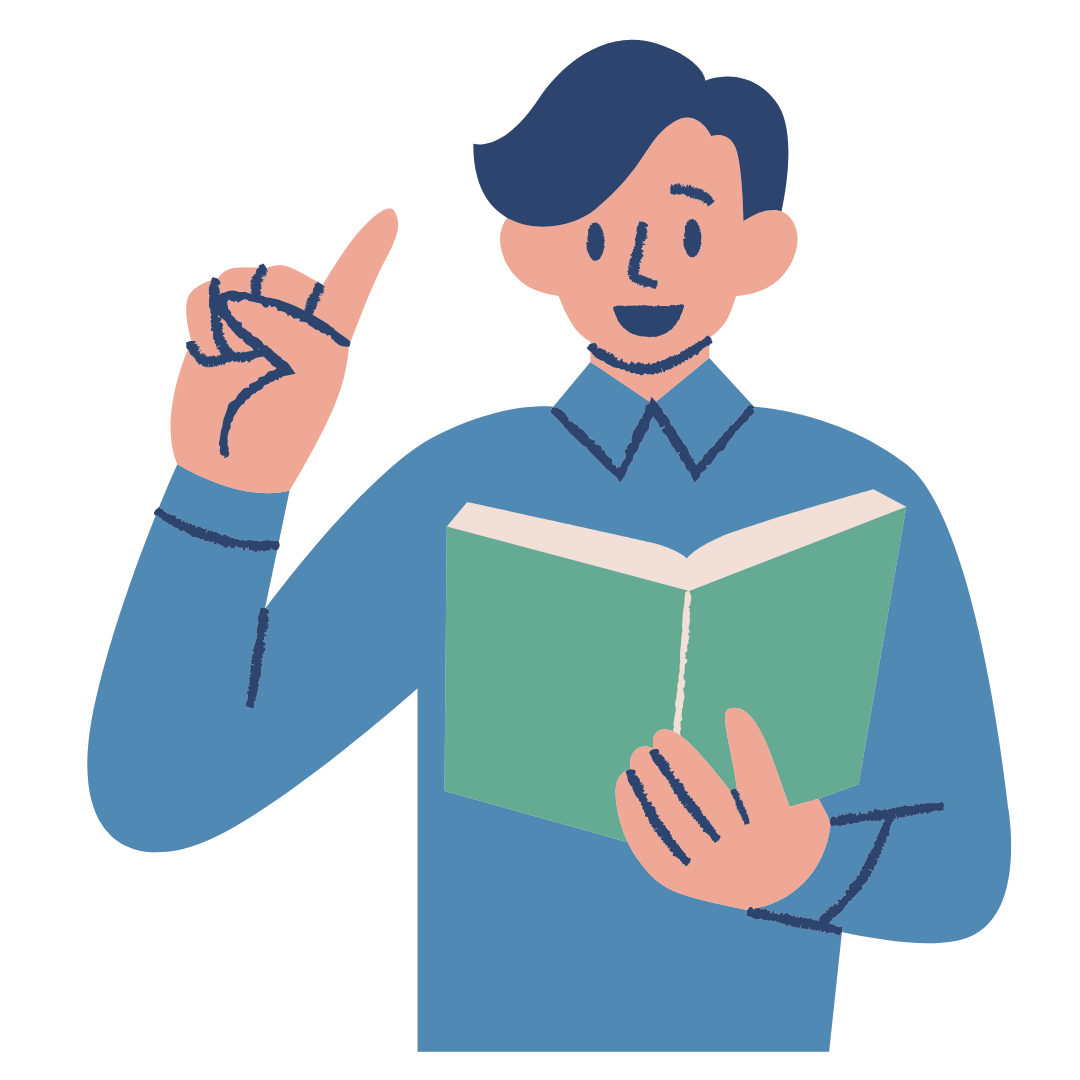 Muškarac stoji i čita knjigu, iznenađen i zadivljen novim otkrićem koje je upravo pronašao među stranicama; lice mu izražava radoznalost i uzbuđenje.